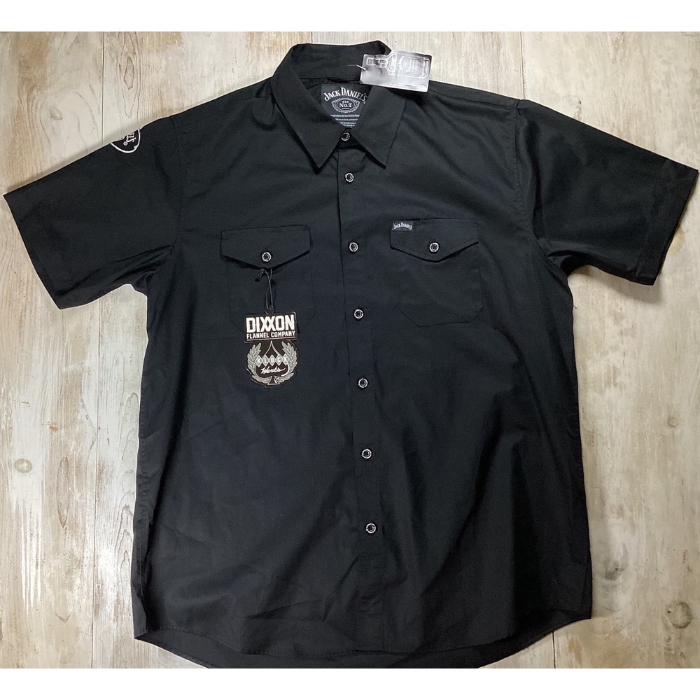 Dixxon Flannel Co Jack Daniels Short Sleeve Work Shirt Black Mens XL New